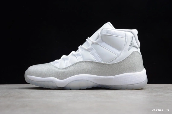 WMNS Metallic Jordan Air White 11 AR0715-100 AR0715-100 Grey SilverVast 0709